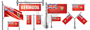Set of national flag of Bermuda in various - vector image