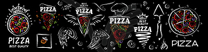 Набор логотипов пиццы - графика в векторном формате