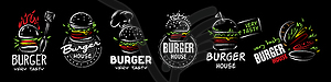 Set of burger logos - vector clipart