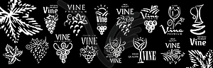 Set of logos for wine - vector EPS clipart