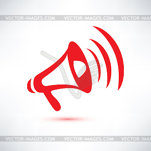 Megaphone, loudspeaker symbol - vector image