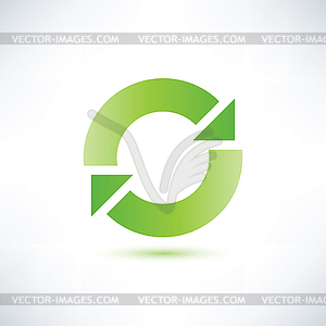 Abstract circle symbol, recycle icon - vector image