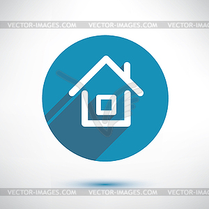 House icon in flat style - royalty-free vector clipart