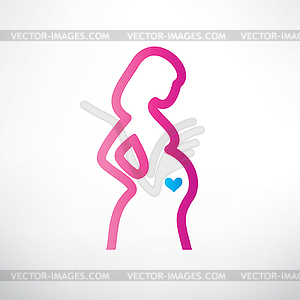 Беременная символ женщина - иллюстрация в векторе