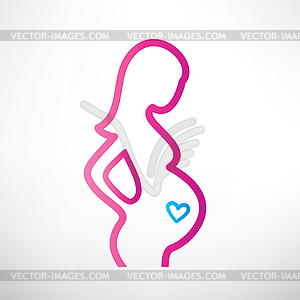 Pregnant woman symbol - vector image
