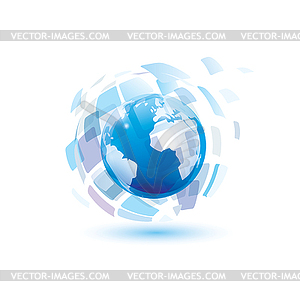 Digital world, abstract symbol, technology concept - vector clipart