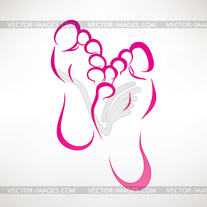 Foot print ountlined symbol - vector clipart