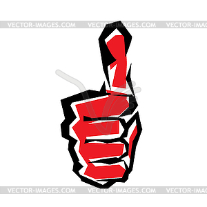 Thumb up stylized symbol - vector clipart