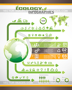 Ecology infographics, icons collection - vector image