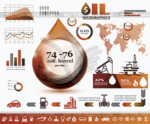 Нефтяной и газовой промышленности инфографика, добыча, - изображение векторного клипарта