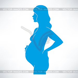 Pregnant woman symbol, stylized sketch - vector clip art