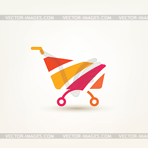 Shopping cart simple icon, e-commerce, and - vector image