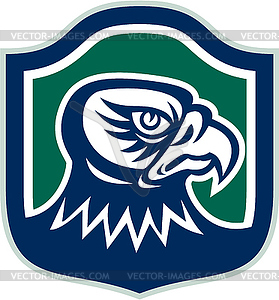 Falcon Head Side Shield Retro - vector EPS clipart