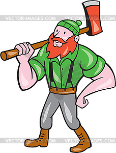 Paul Bunyan LumberJack Cartoon - vector clipart