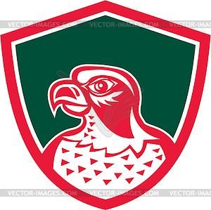 Falcon Head Side Shield Retro - vector image