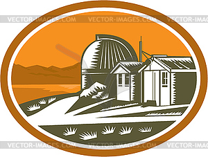 Mt John University Observatory Retro - vector clipart