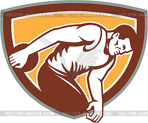 Discus Thrower Shield Retro - vector image