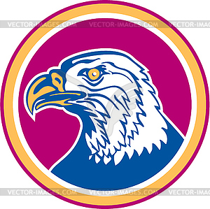 American Bald Eagle Head Side Circle Retro - vector EPS clipart