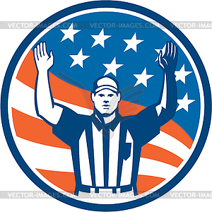 American Football Official Referee Touchdown - stock vector clipart