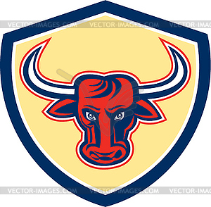 Angry Bull Head Crest Retro - vector clipart