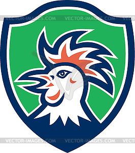 Cockerel Rooster Head Shield Retro - vector clipart / vector image