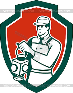 Train Railway Signaller Lamp Shield Retro - vector image