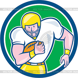 American Football Fullback Circle Retro - vector image