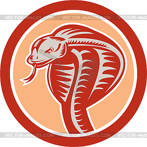 Cobra Viper Snake Head Circle Retro - vector clipart