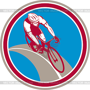 Cyclist Bicycle Rider Circle Retro - vector clip art