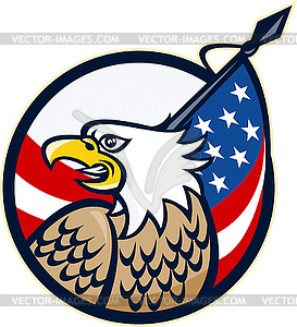 American Eagle Stars and Stripes Flag Retro - royalty-free vector clipart