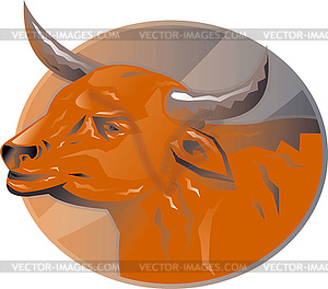 Angry Bull Head Retro - vector clipart