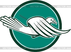 Pigeon Bird Racing Flying Side Circle Retro - vector clipart