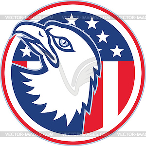 American Eagle Head Circle Retro - vector clipart