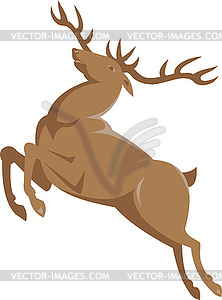 Elk Stag Deer Прыжки Ретро - графика в векторе