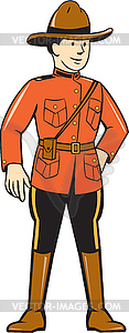 Mounted Police Officer Standing Front - vector clip art