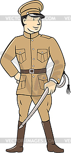 World War One British Officer Standing Cartoon - vector clip art
