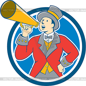 Circus Ringmaster Bullhorn Circle Cartoon - vector clip art