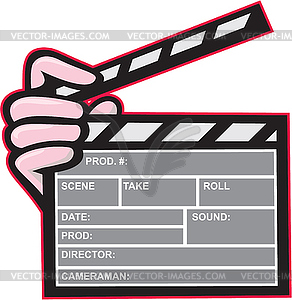 Movie Clapboard Hand Cartoon - vector image