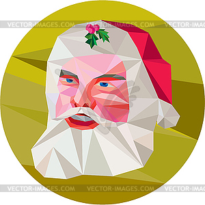Santa Claus Father Christmas Low Polygon - color vector clipart