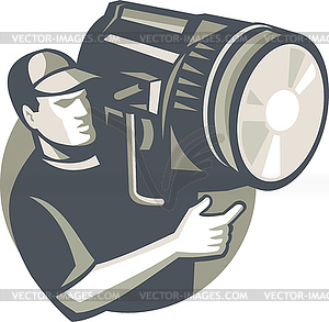 Film Crew Spotlight Fresnel Light Retro - royalty-free vector clipart