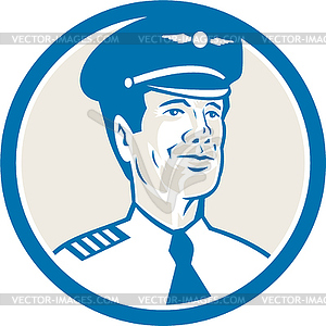 Flight Engineer Navigator Circle Retro - vector clipart