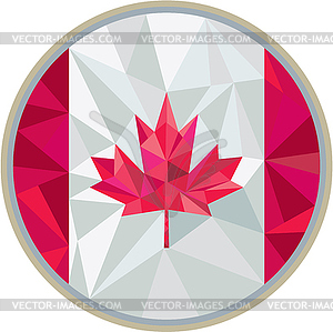 Флаг Иконка Канада Circle Низкий Полигон - клипарт в векторе / векторное изображение