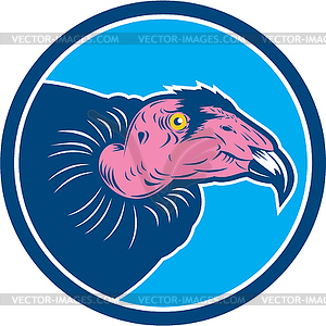 Vulture Head Circle Retro - vector EPS clipart