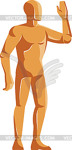 Mannequin Human Anatomy Standing Retro - vector image