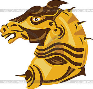 Knight War Horse Side Armor Retro - vector clipart