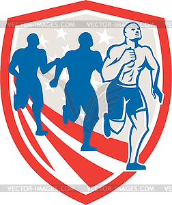 American Crossfit Runners USA Flag Retro - vector clipart