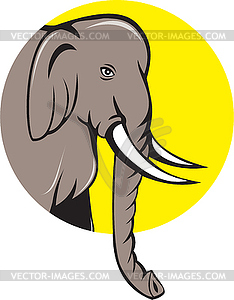 Indian Elephant Head Cartoon - vector clip art