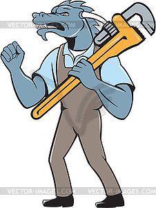 Dragon Plumber Monkey Wrench Fist Pump - vector image