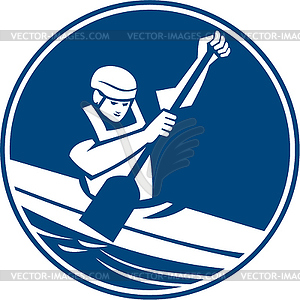 Canoe Slalom Circle Icon - vector image