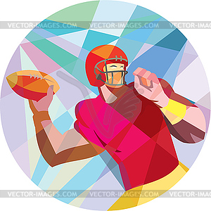 American Football Quarterback QB Low Polygon - vector image